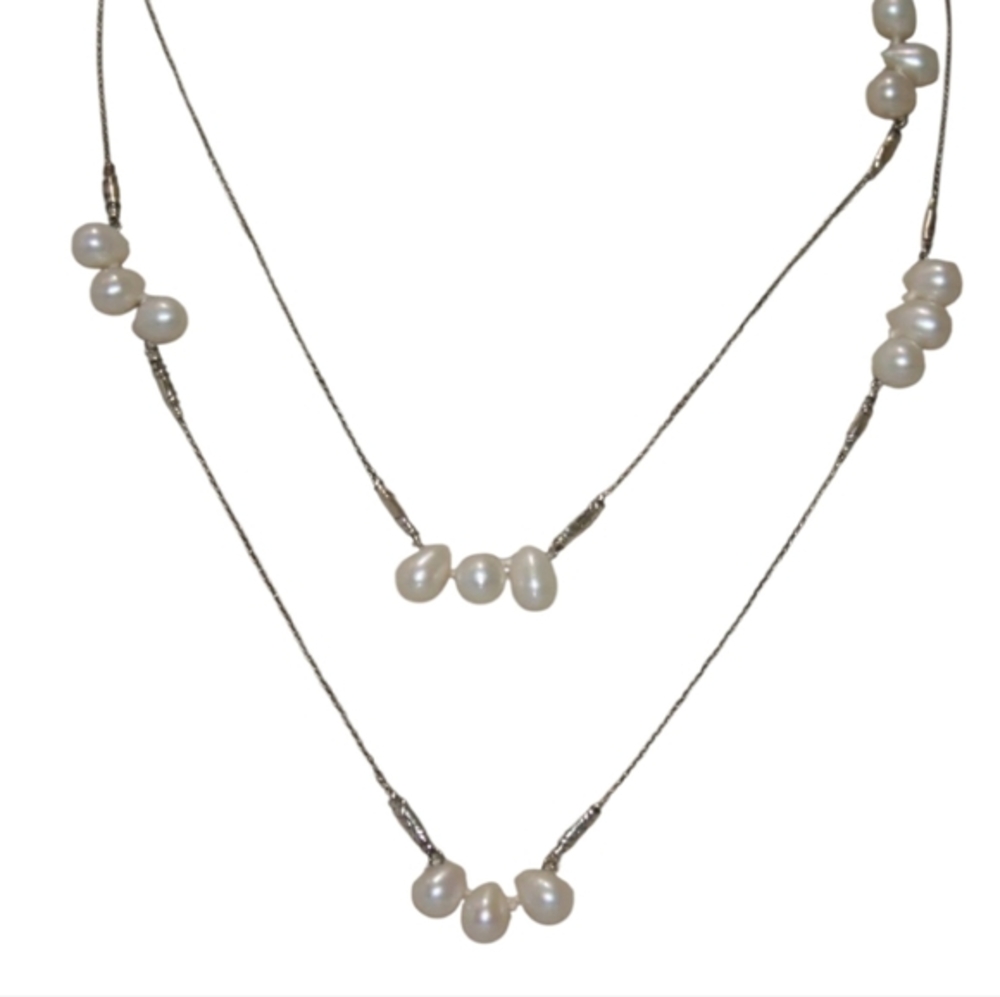 Silpada Long Pearl "Euphoria" Sterling Silver 925 44 inch Necklace